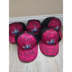 5 Lot Pensacola Blue Wahoos Flamingo Palm Trucker Hat Cap Promo Stadium